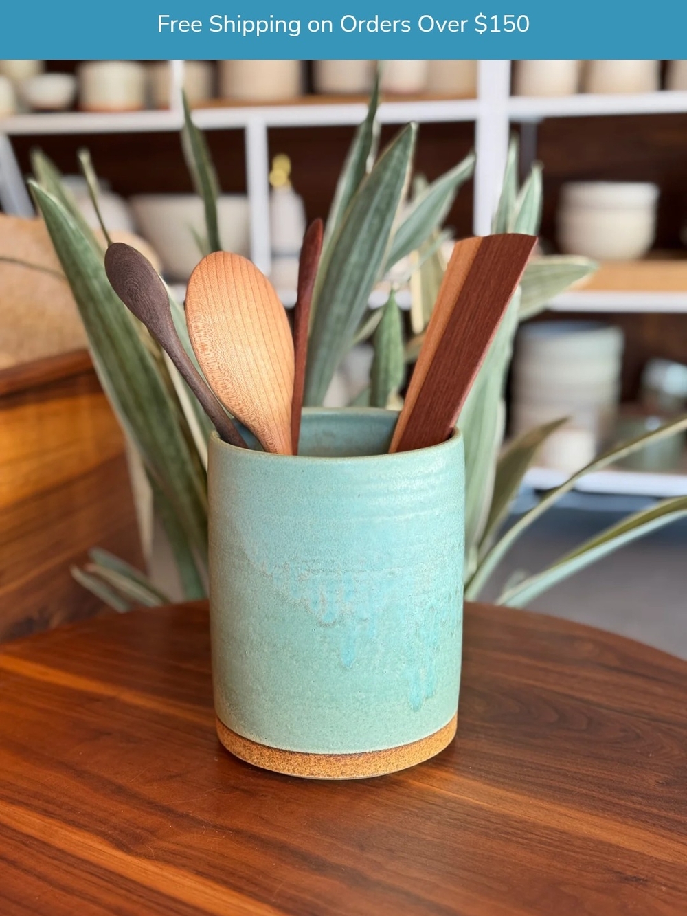 Fenway Sea Foam Green Stoneware Utility Crock